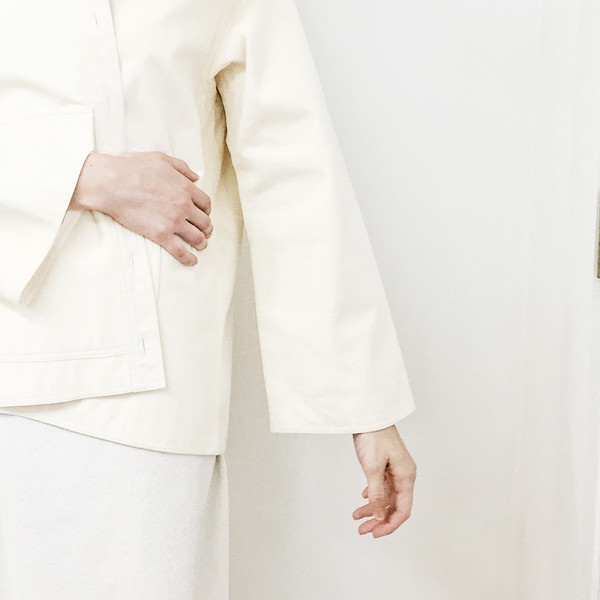 Johan Vintage Ivory Ultrasuede Work Jacket Johan Vintage Ivory Ultrasuede Work Jacket