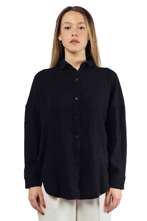 Priory Accona Shirt Black Mini Pane Priory Accona Shirt Black Mini Pane