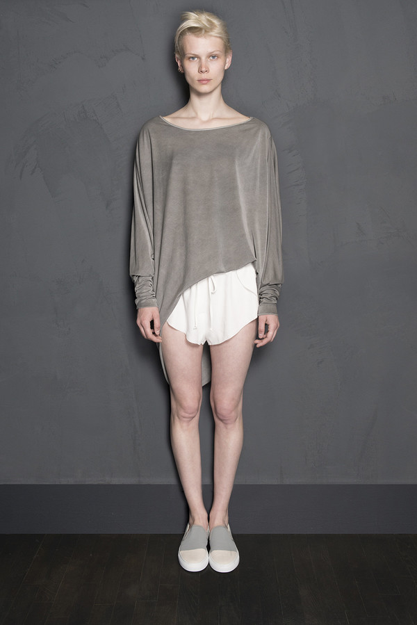 Long Sleeve Silk Jersey Asymmetric Tunic Long Sleeve Silk Jersey Asymmetric Tunic