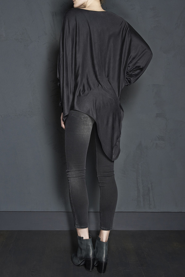 Long Sleeve Silk Jersey Asymmetric Tunic Long Sleeve Silk Jersey Asymmetric Tunic