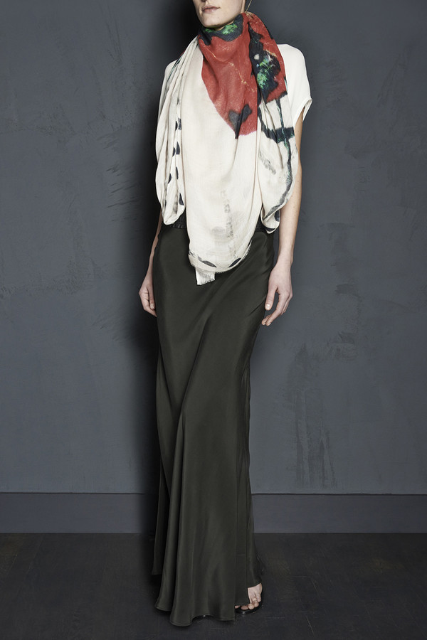 Maxi Bias Skirt with Leather Waistband Maxi Bias Skirt with Leather Waistband