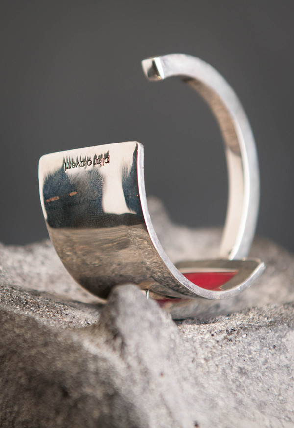 Pilar Olaverri Veneer Wood and Sterling Silver Cuff Pilar Olaverri Veneer Wood and Sterling Silver Cuff
