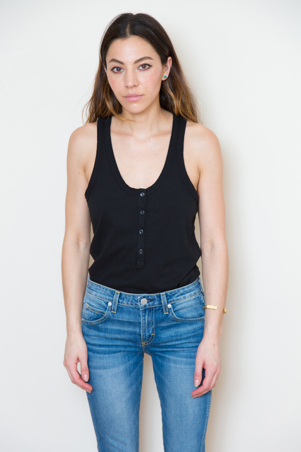 atelier delphine button tank in black atelier delphine button tank in black