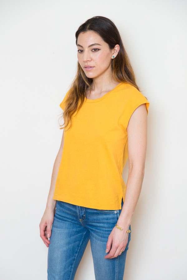 atelier delphine cap sleeve tee in golden poppy atelier delphine cap sleeve tee in golden poppy