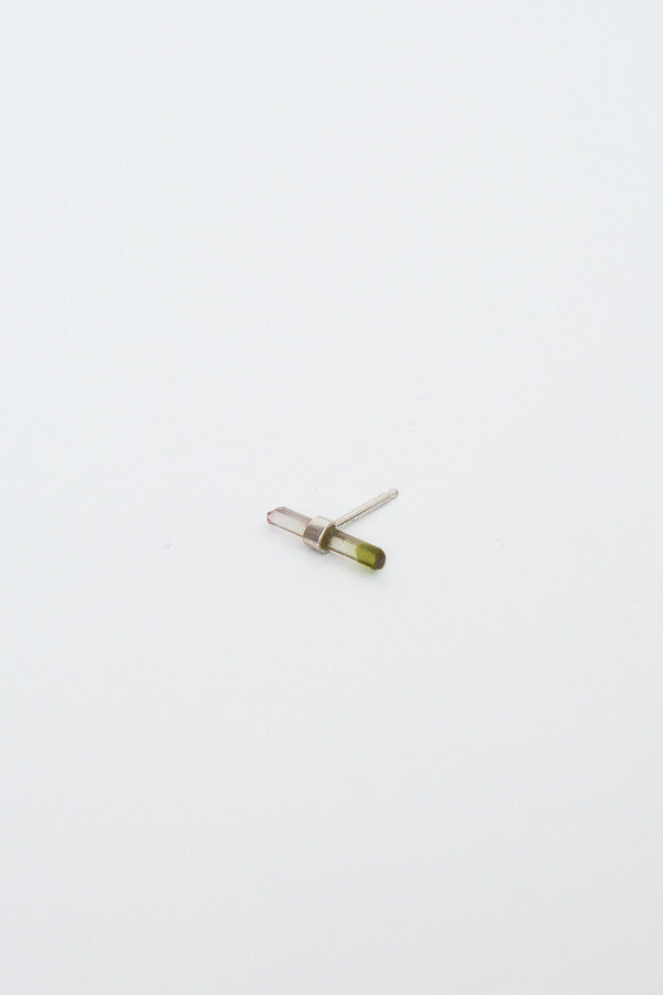 better late than never bi-color watermelon tourmaline bar stud singles (sterling silver) better late than never bi-color watermelon tourmaline bar stud singles (sterling silver)