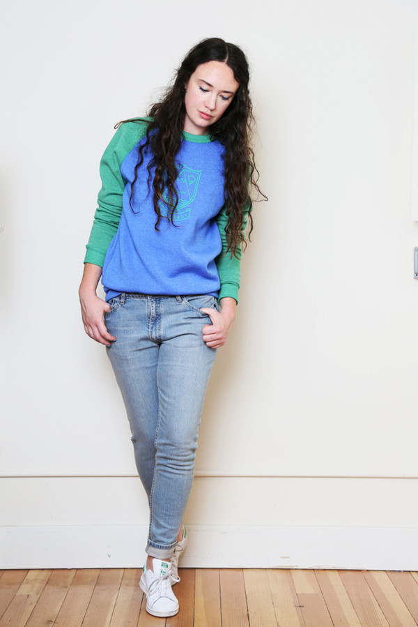 rachel antonoff crest 2-tone sweatshirt rachel antonoff crest 2-tone sweatshirt