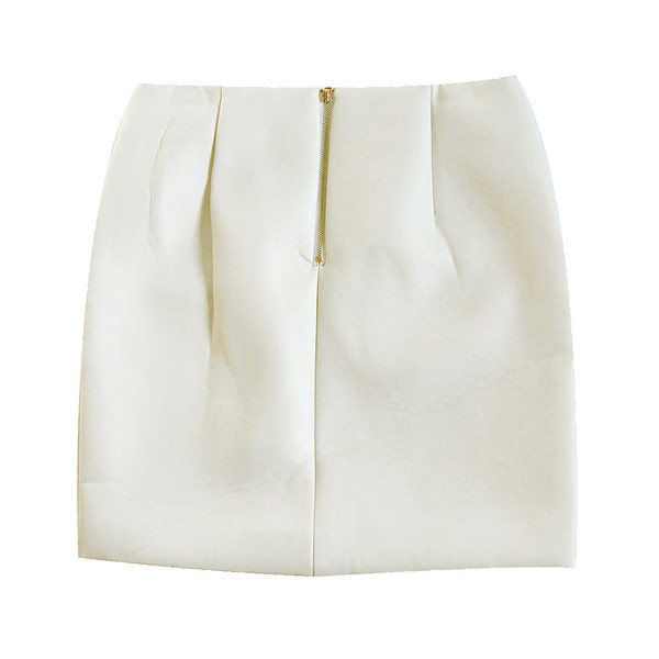 Lookast Cream Faux Leather Skirt Lookast Cream Faux Leather Skirt