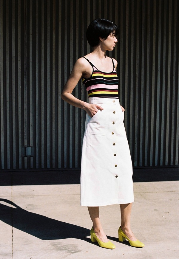 Apiece Apart Zuni Fine Rib Tank - multi black Apiece Apart Zuni Fine Rib Tank - multi black