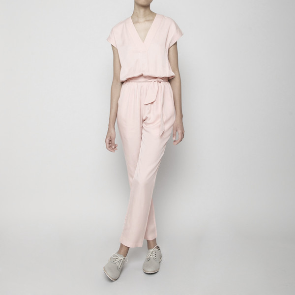 7115 by Szeki V-Neck Jumpsuit- Blush SS16 7115 by Szeki V-Neck Jumpsuit- Blush SS16