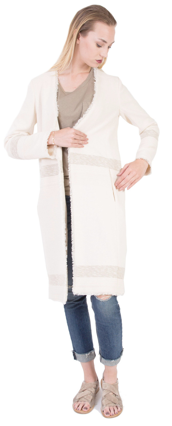 Hoss Intropia Frayed Edges Coat Hoss Intropia Frayed Edges Coat