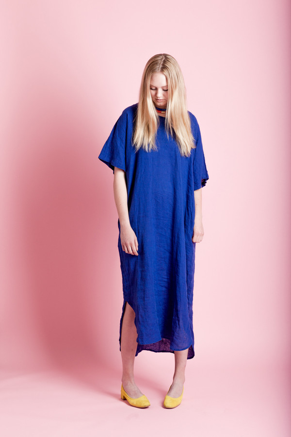 BLACK CRANE LONG LINEN DRESS BLACK CRANE LONG LINEN DRESS