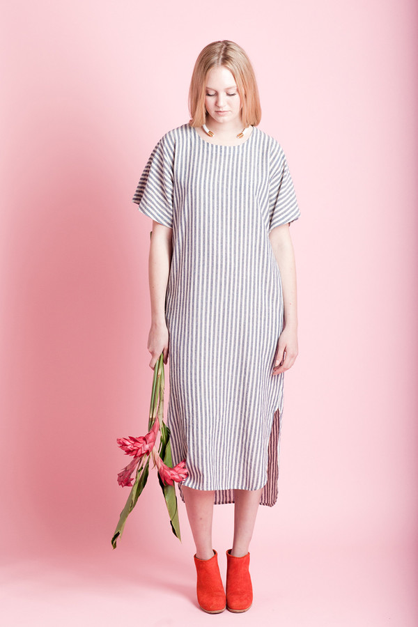 BLACK CRANE LONG LINEN DRESS BLACK CRANE LONG LINEN DRESS