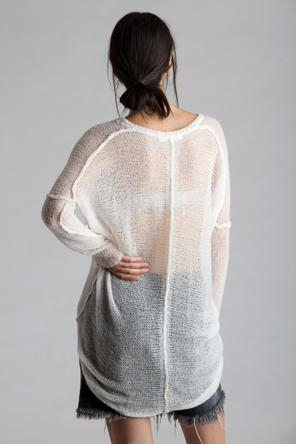 Paychi Guh Sheer Pullover White Paychi Guh Sheer Pullover White