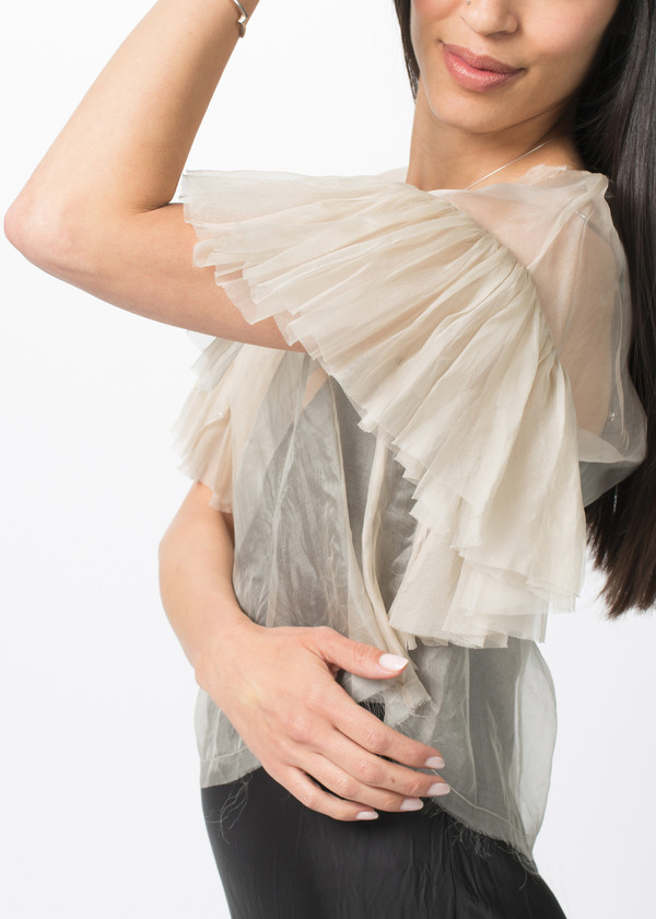 Louiza Babouryan Ruffle Sleeve Top Louiza Babouryan Ruffle Sleeve Top