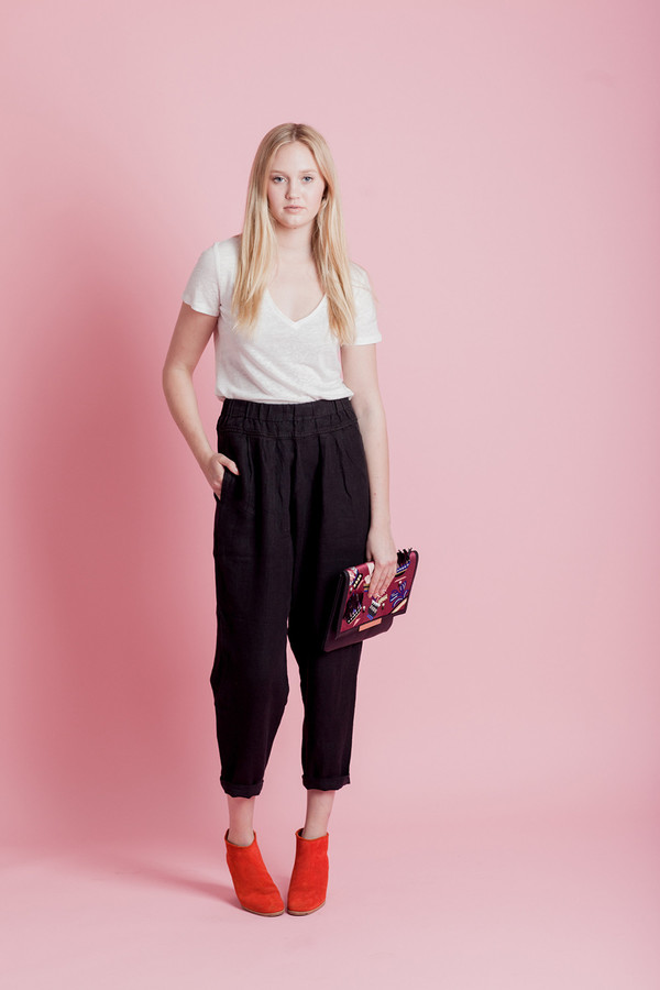 BLACK CRANE LINEN CARPENTER PANTS BLACK CRANE LINEN CARPENTER PANTS