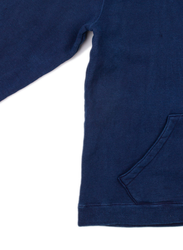 Men's Blue Blue Japan Indigo Hand Dyed Loop Wheel Knitted Pullover Parka Men's Blue Blue Japan Indigo Hand Dyed Loop Wheel Knitted Pullover Parka