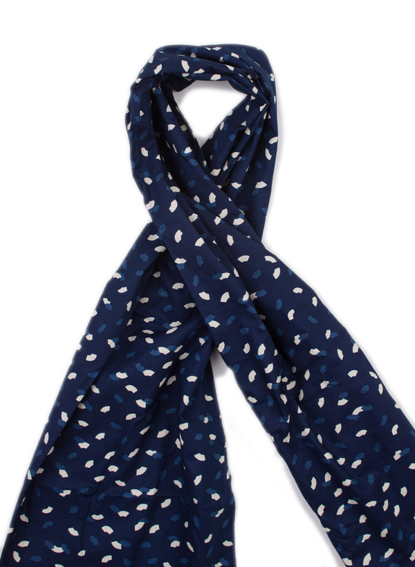 Unisex Blue Blue Japan Woven Indigo "Bassen" Sector Dot Print Cotton Stole Unisex Blue Blue Japan Woven Indigo "Bassen" Sector Dot Print Cotton Stole