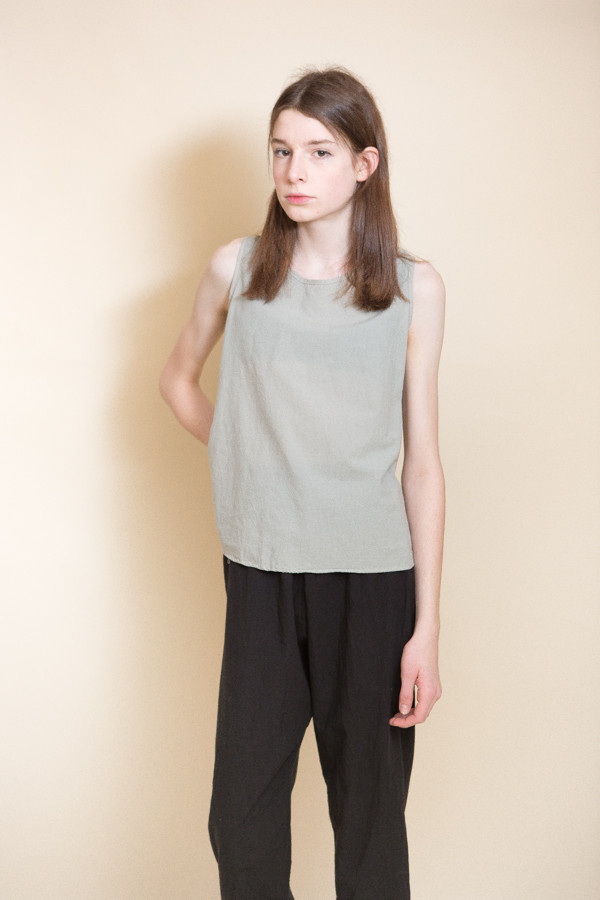 Uzi NYC Woven Cotton Tank / Stone Uzi NYC Woven Cotton Tank / Stone