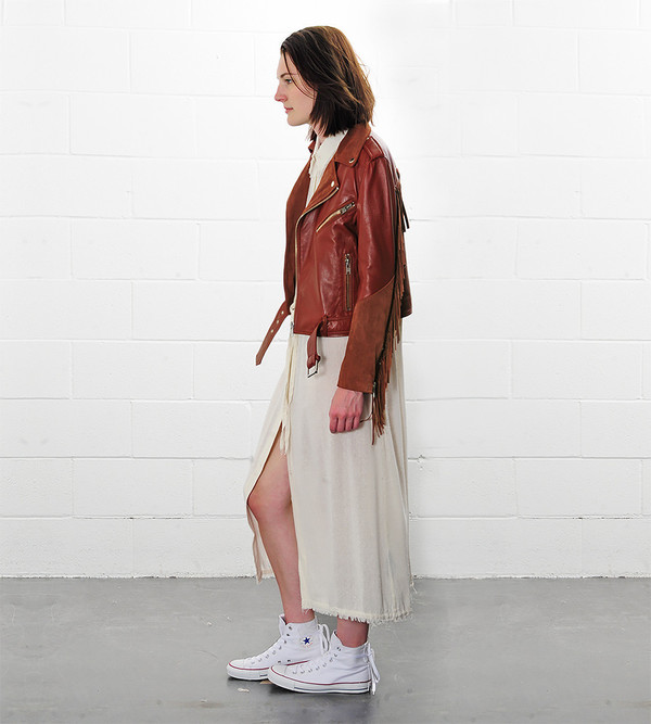 Ganni Moss Leather/Suede Fringe Jacket Ganni Moss Leather/Suede Fringe Jacket