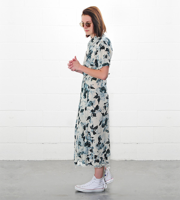 Raquel Allegra Natural Floral Button Up Dress Print Raquel Allegra Natural Floral Button Up Dress Print