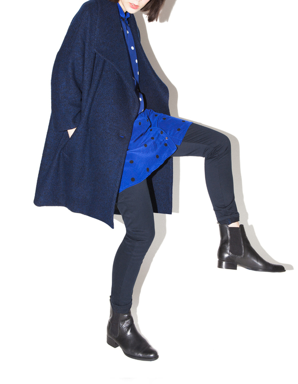 Ali Golden Grey and Black Shawl Collar Coat Ali Golden Grey and Black Shawl Collar Coat