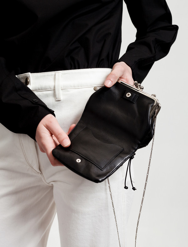 Ys by Yohji Yamamoto Womens Double Clasp Purse Ys by Yohji Yamamoto Womens Double Clasp Purse