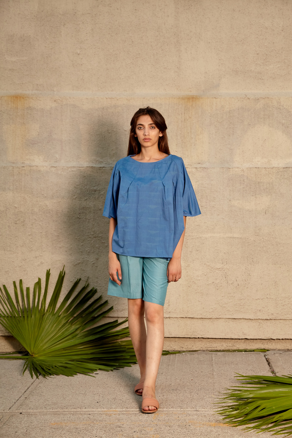 Tantuvi Pleated Column Top- Seascape Tantuvi Pleated Column Top- Seascape
