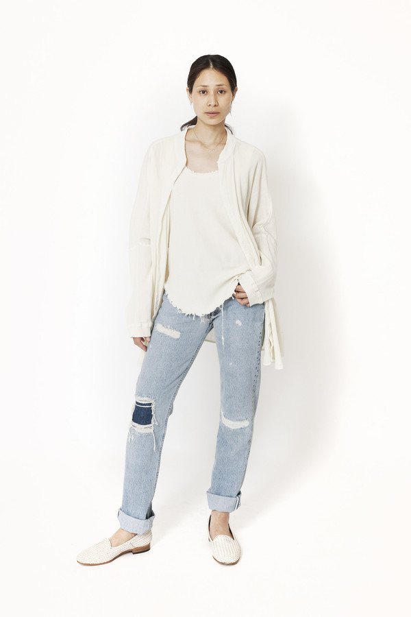 Black Crane Square Shirt (Cream) Black Crane Square Shirt (Cream)