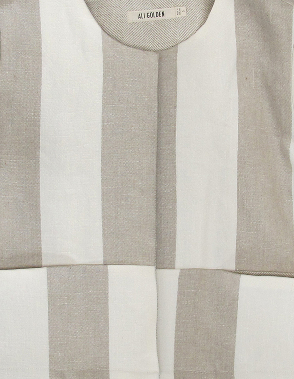 Ali Golden Cream and Oatmeal Linen Jacket Ali Golden Cream and Oatmeal Linen Jacket