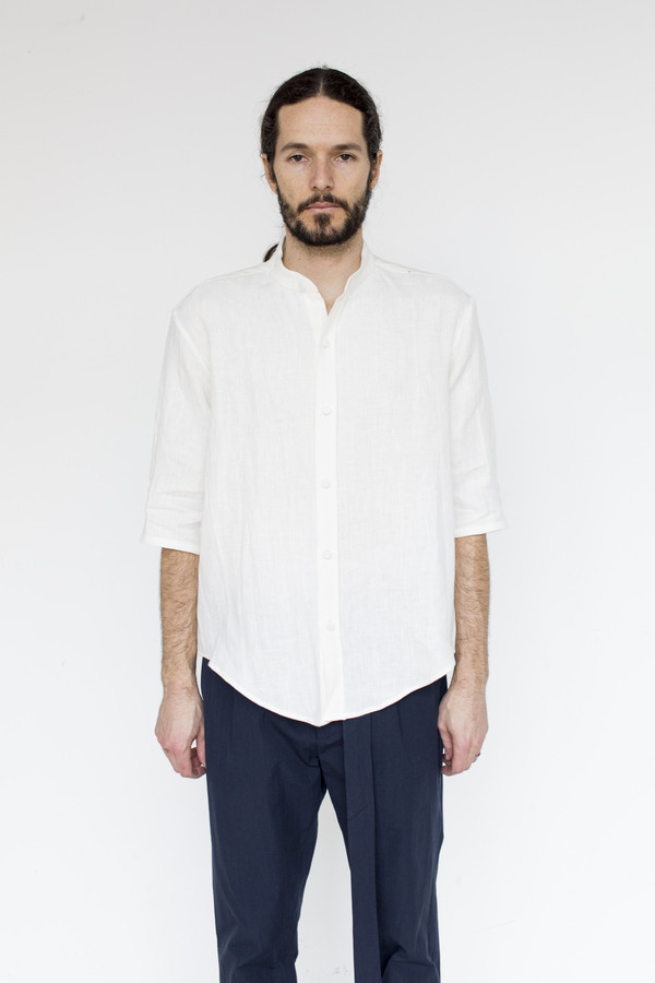 Men's Assembly New York Linen Noncollar Shirt Men's Assembly New York Linen Noncollar Shirt