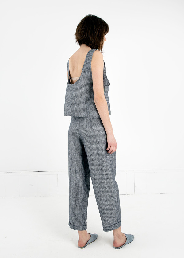 Study NY Grey Stripe Oversized Tank Top Study NY Grey Stripe Oversized Tank Top