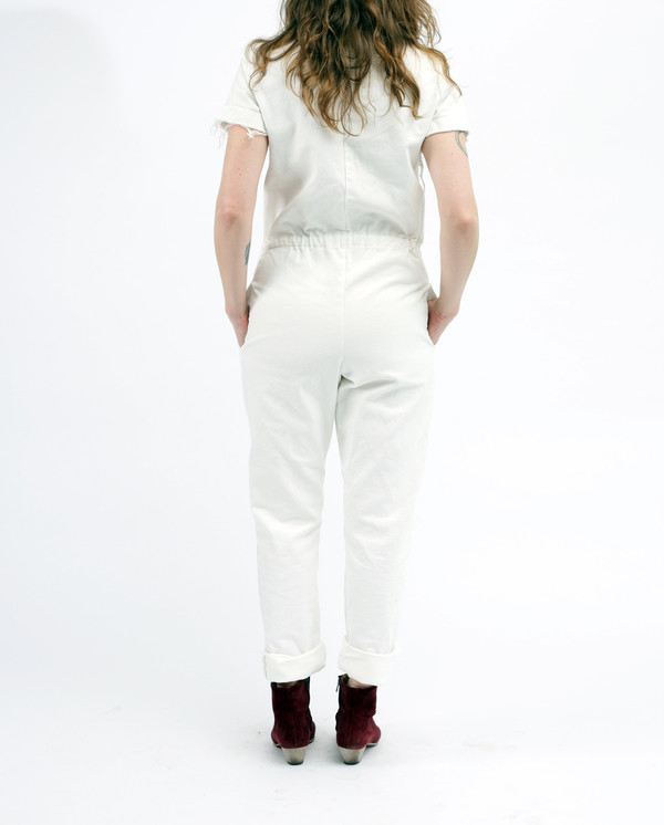 Nahanni Arntzen Menlo jumpsuit, white denim Nahanni Arntzen Menlo jumpsuit, white denim