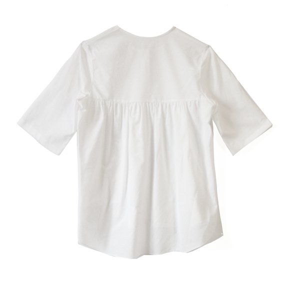 Nikki Chasin Cotton Henley with Back Gathers Nikki Chasin Cotton Henley with Back Gathers