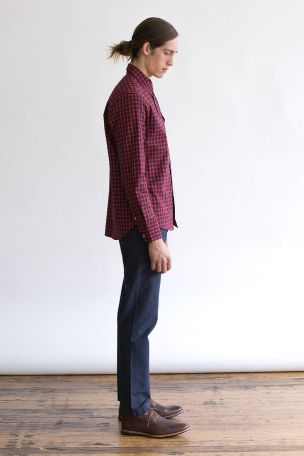 Men's Bridge & Burn Clinton Red and Blue Gingham Men's Bridge & Burn Clinton Red and Blue Gingham