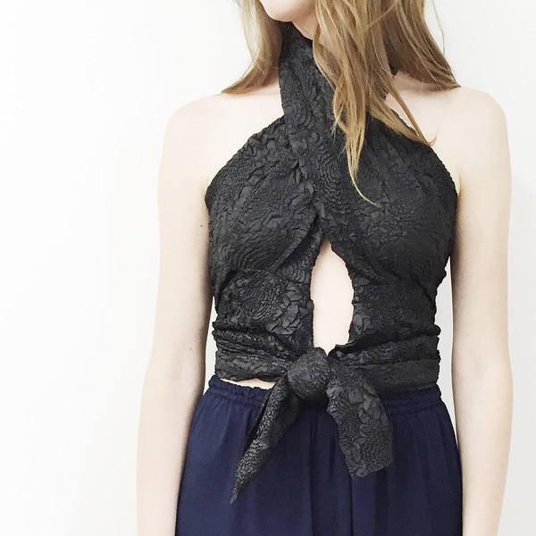 Johan Vintage Black Pleats Shirt Johan Vintage Black Pleats Shirt