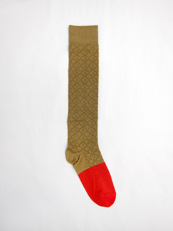 BLESS Knee Socks, Rouge/Beige BLESS Knee Socks, Rouge/Beige