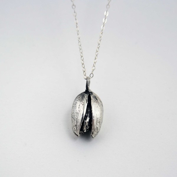 Gold Teeth Brooklyn Pistachio Necklace in Sterling Silver Gold Teeth Brooklyn Pistachio Necklace in Sterling Silver