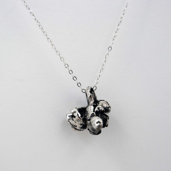 Gold Teeth Brooklyn Popcorn Necklace in Sterling Silver Gold Teeth Brooklyn Popcorn Necklace in Sterling Silver