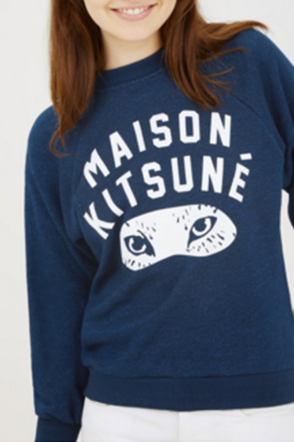 Kitsune Fox Eyes Sweatshirt I Indigo Kitsune Fox Eyes Sweatshirt I Indigo