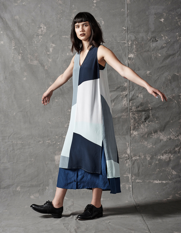 ALI GOLDEN TANK DRESS - BLUES ALI GOLDEN TANK DRESS - BLUES