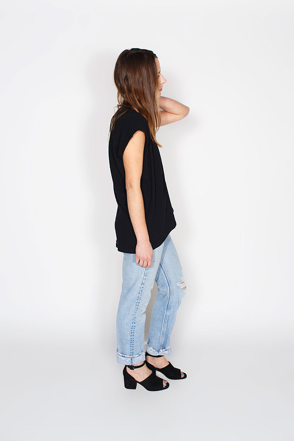Miranda Bennett Black Everyday Top, Double Gauze Miranda Bennett Black Everyday Top, Double Gauze