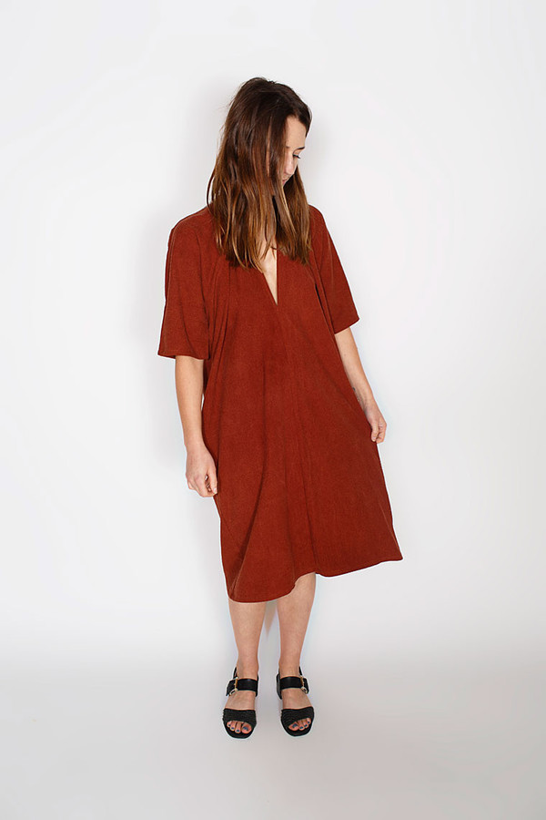 Miranda Bennett Rust Muse Dress, Silk Miranda Bennett Rust Muse Dress, Silk