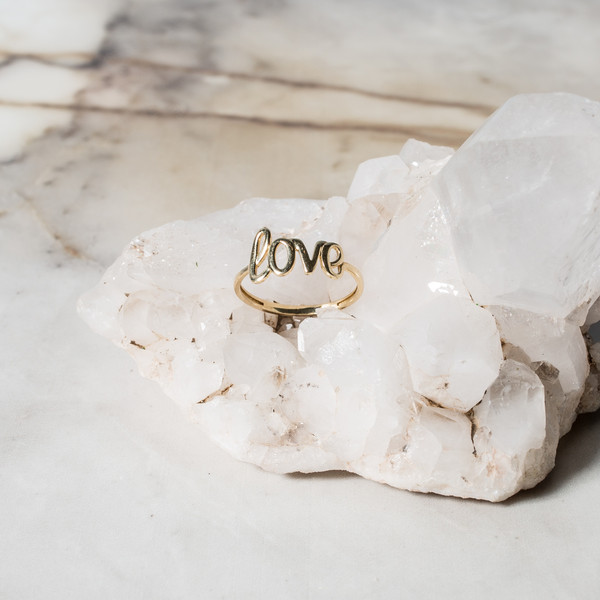 Rider For Life Love Script Ring 14kt Rider For Life Love Script Ring 14kt