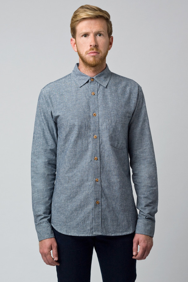Men's Corridor Linen Pinstripe Long Sleeve Shirt Men's Corridor Linen Pinstripe Long Sleeve Shirt