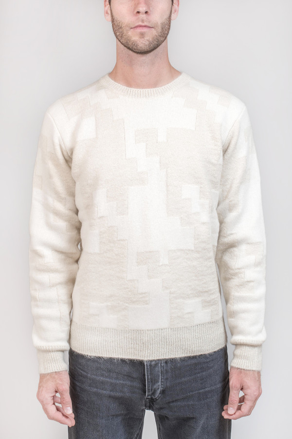 Men's Maison Kitsune Prince Of Wales Sweater Men's Maison Kitsune Prince Of Wales Sweater