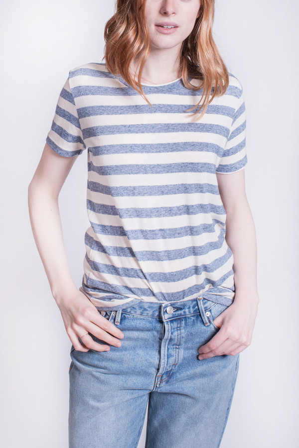 Calder Rampling Chambray Stripe Tee Calder Rampling Chambray Stripe Tee