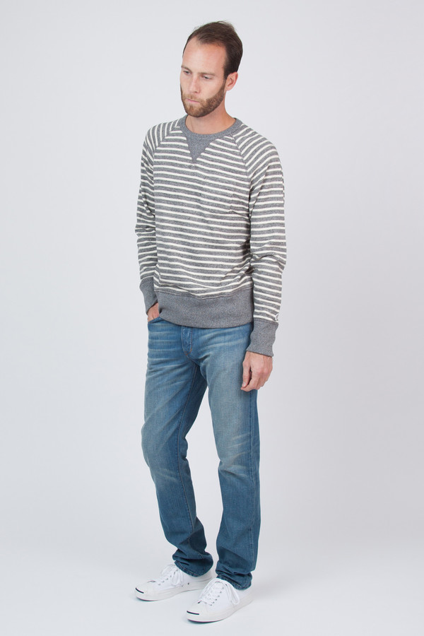 Men's Todd Snyder Champion Stripe Pocket Sweatshirt Men's Todd Snyder Champion Stripe Pocket Sweatshirt