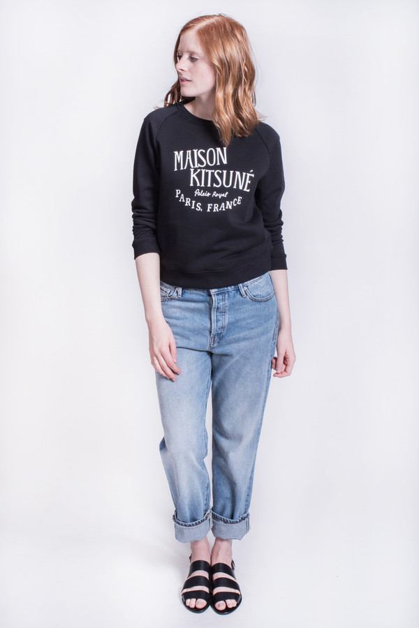 Maison Kitsune Sweatshirt Palais Royal Black Maison Kitsune Sweatshirt Palais Royal Black