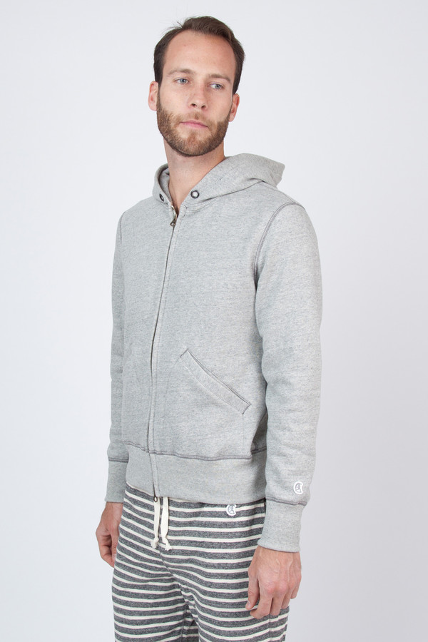 Men's Todd Snyder Champion Vintage Full Zip Hoodie in Grey Heather Men's Todd Snyder Champion Vintage Full Zip Hoodie in Grey Heather