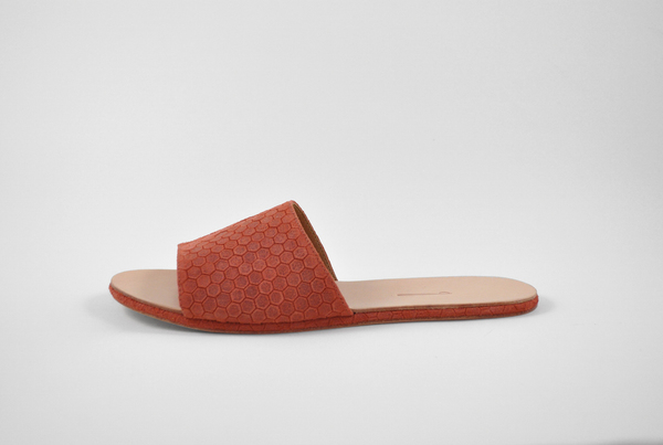 The Palatines Caelum slide sandal - clay hex leather The Palatines Caelum slide sandal - clay hex leather